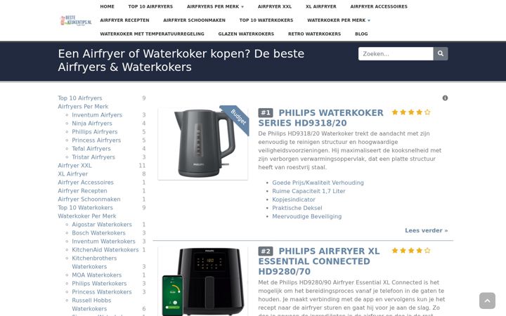 Screenshot of bestekeukentips.nl