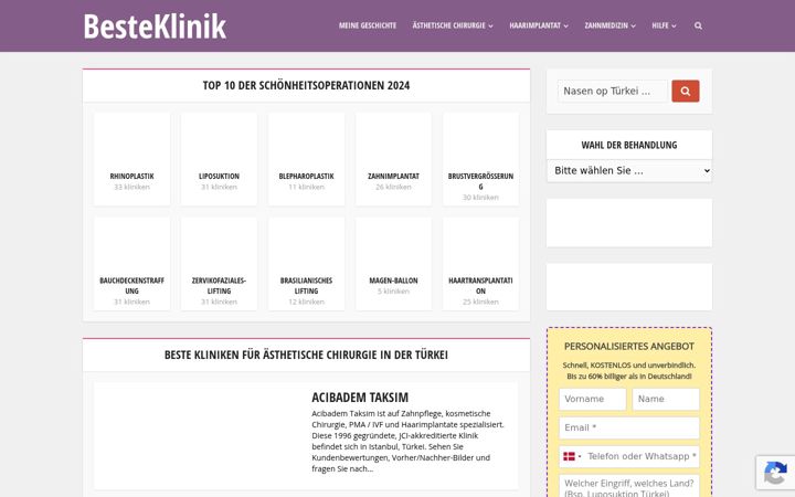 Screenshot of besteklinik.com
