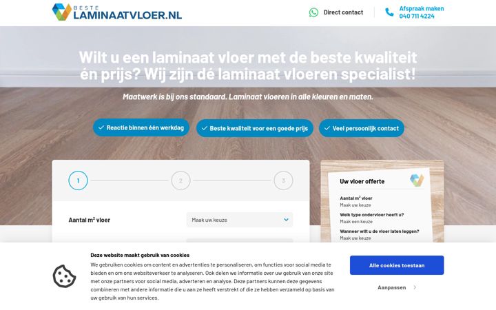 Screenshot of bestelaminaatvloer.nl