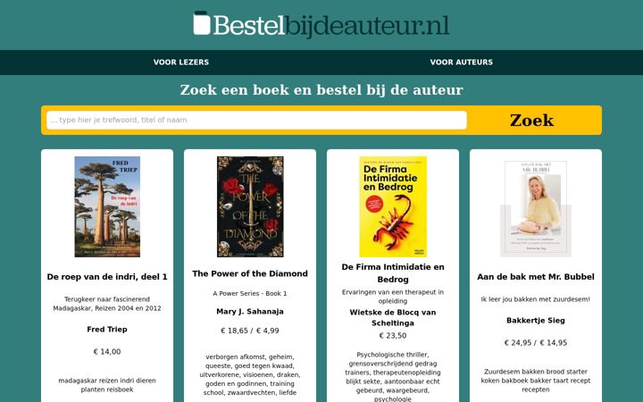 Screenshot of bestelbijdeauteur.nl
