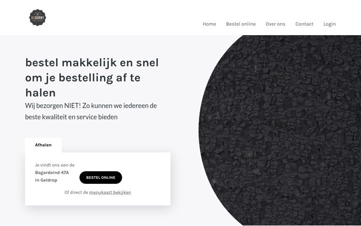 Screenshot of bestelbijdonny.nl