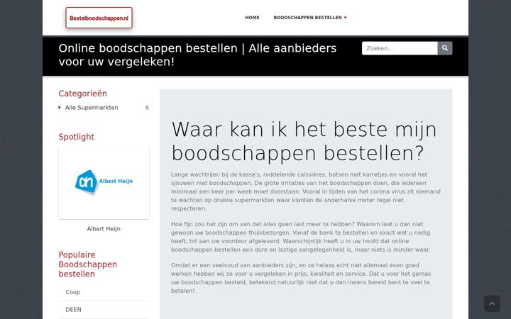 Screenshot of bestelboodschappen.nl