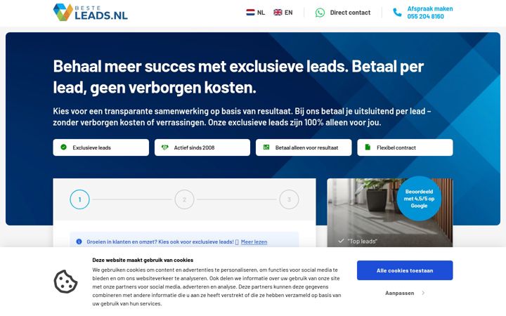 Skjámynd af besteleads.nl