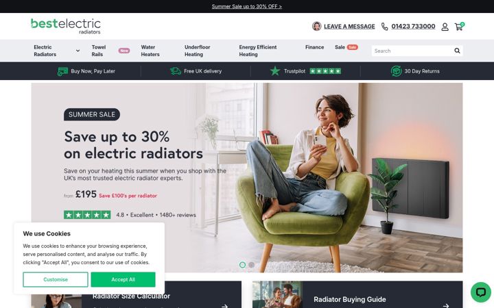Captură de ecran a bestelectricradiators.co.uk
