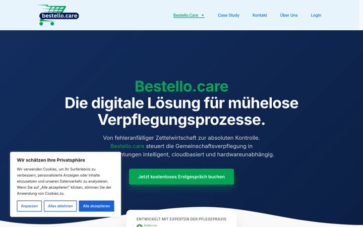 Screenshot of bestello.care