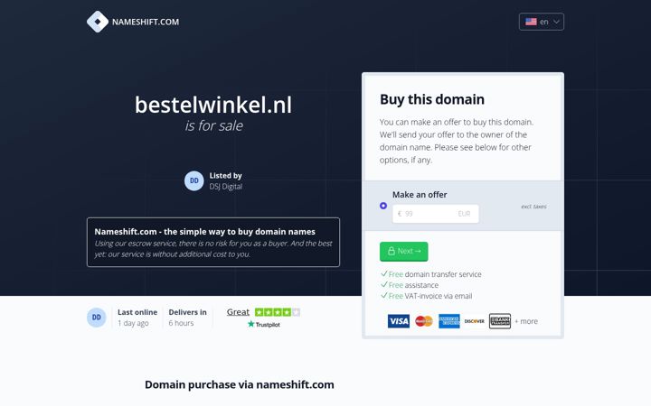 Screenshot of bestelwinkel.nl
