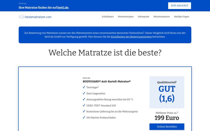 Screenshot of bestematratzen.com
