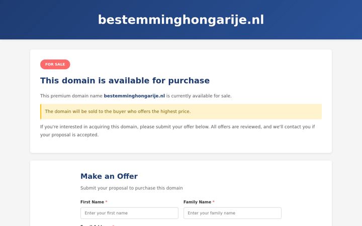 Screenshot of bestemminghongarije.nl