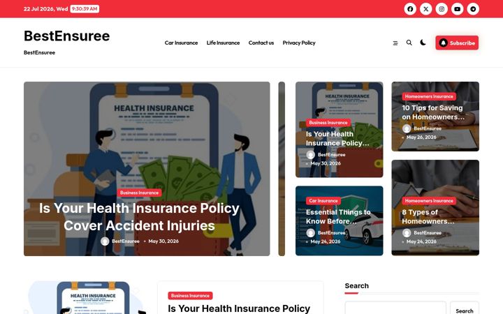 Screenshot di bestensuree.com