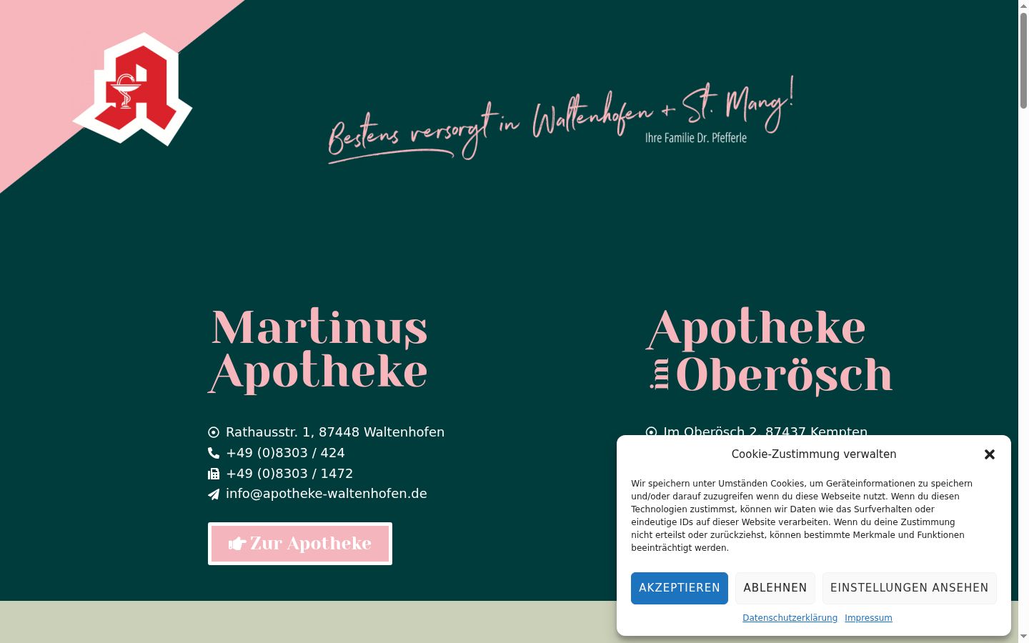 Screenshot del banner di consenso mostrato prima di qualsiasi interazione