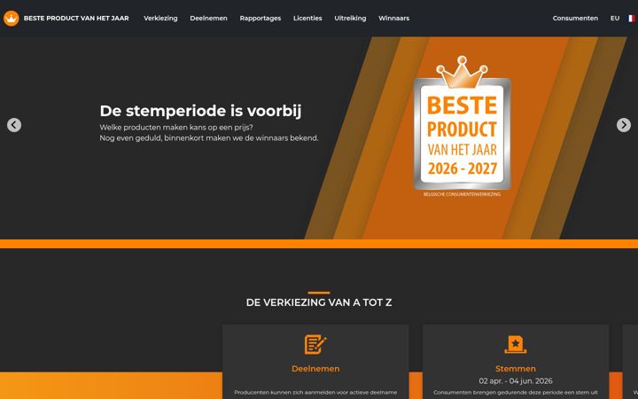Snimka zaslona za besteproductvanhetjaar.be