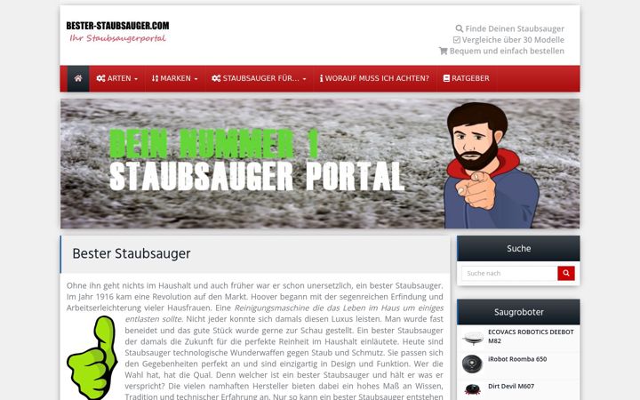 Screenshot of bester-staubsauger.com