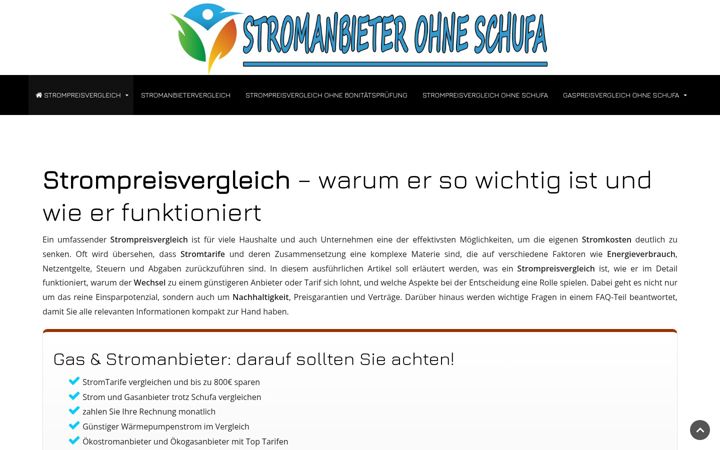 Screenshot of bester-strompreisvergleich.de