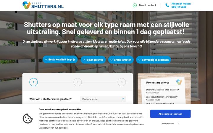 Screenshot of besteshutters.nl