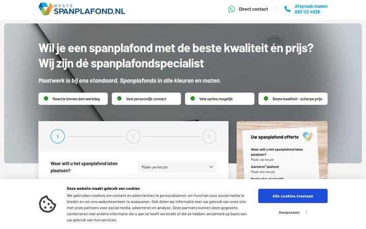 Екранна снимка на bestespanplafond.nl