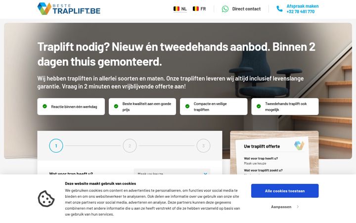 Skjermbilde av bestetraplift.be