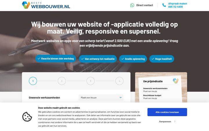 Ekraanipilt saidist bestewebbouwer.nl