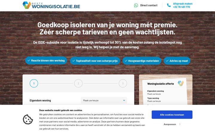 Screenshot of bestewoningisolatie.be