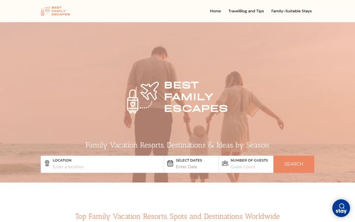 Screenshot of bestfamilyescapes.com