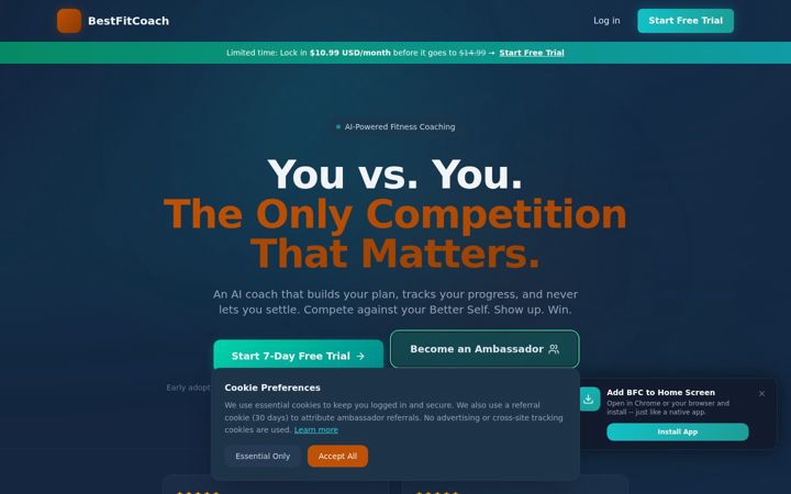 Screenshot of bestfitcoach.com