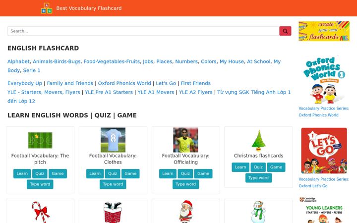 Screenshot of bestflashcard.com