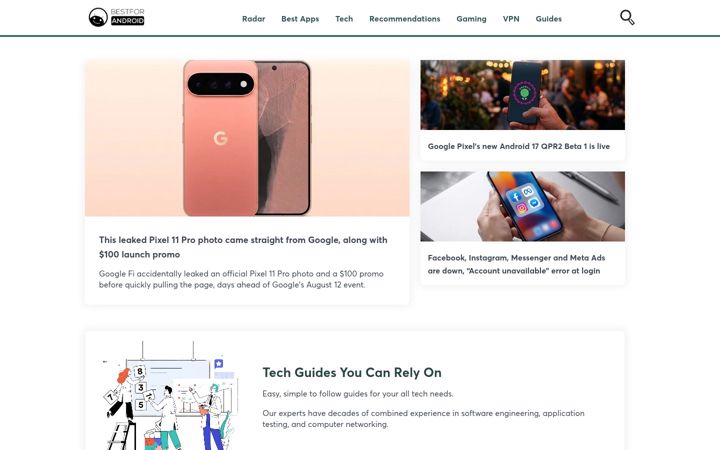 Screenshot of bestforandroid.com