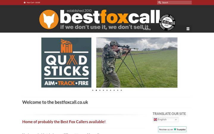 Screenshot of bestfoxcall.co.uk