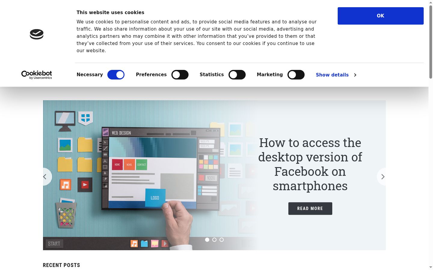Screenshot of the consent banner shown before any interaction