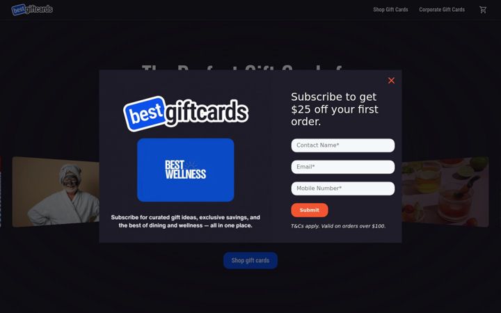Screenshot ta' bestgiftcards.com.au