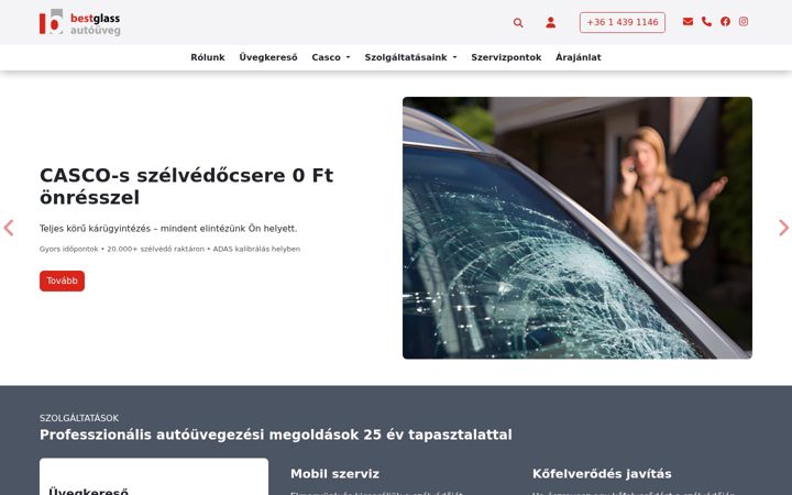 Screenshot of bestglass.hu