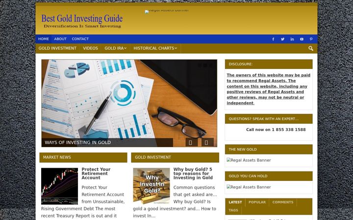 Screenshot of bestgoldinvestingguide.com