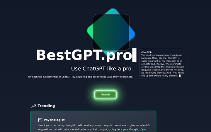 Screenshot of bestgpt.pro