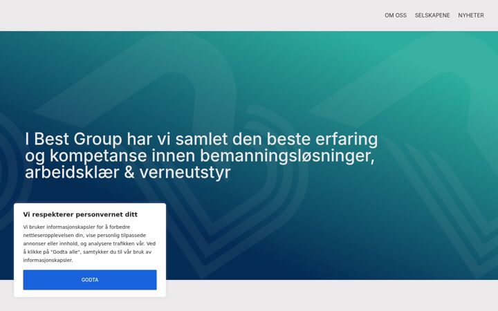Skärmbild av bestgroup.as
