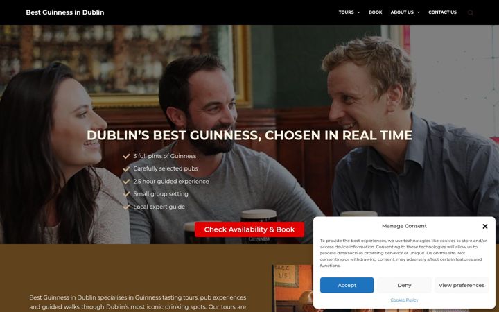 Screenshot of bestguinnessindublin.com
