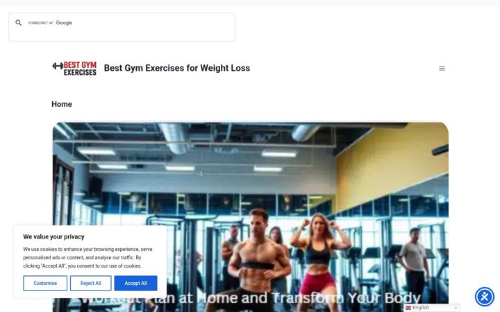 Screenshot of bestgymexercises.com