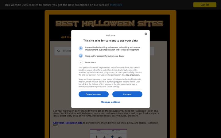 Screenshot of besthalloweensites.net