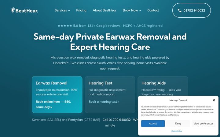 Screenshot of besthear.co.uk