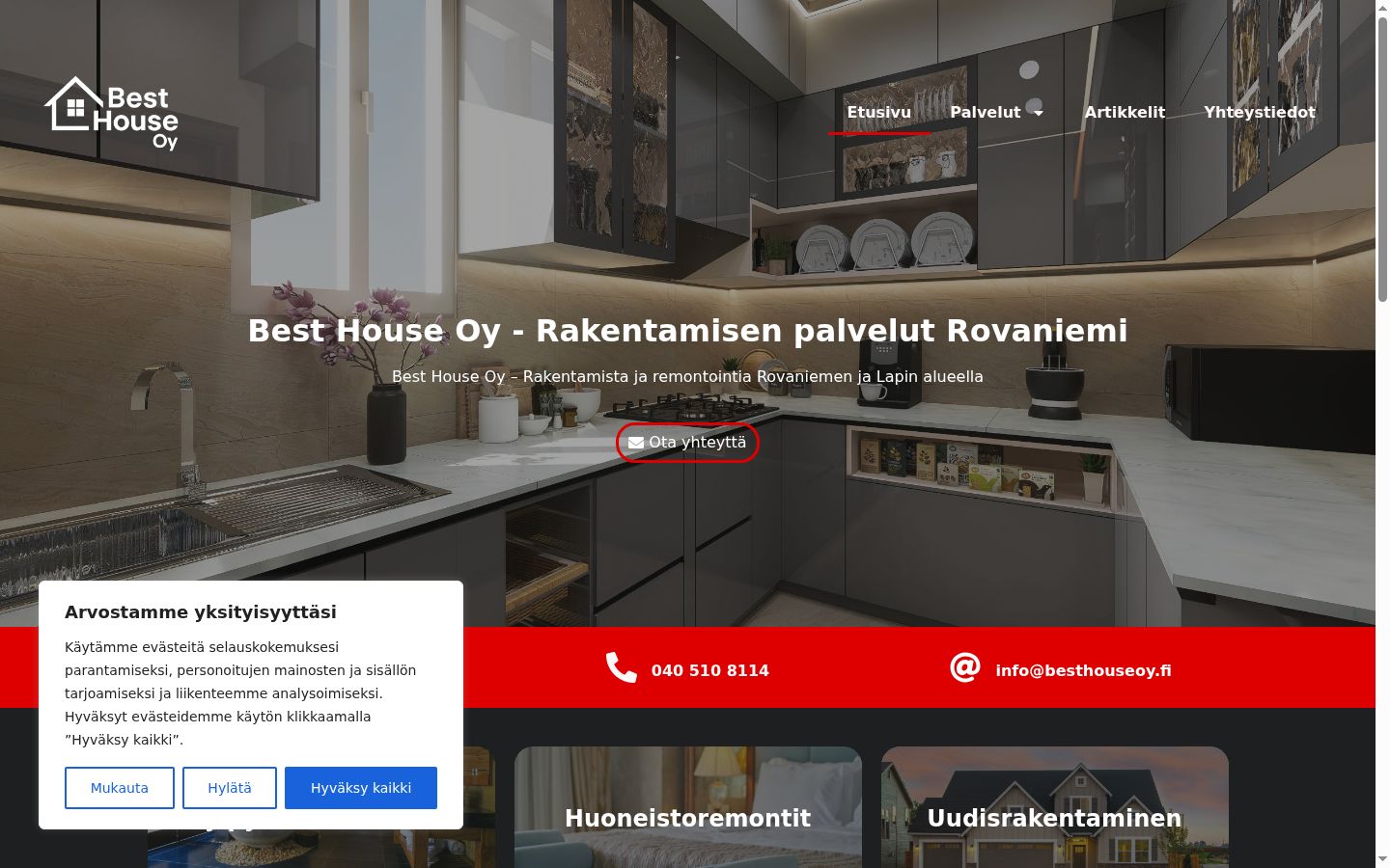 Screenshot of the consent banner shown before any interaction