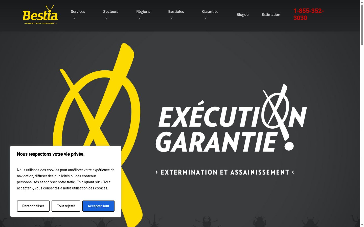 Captura de ecrã do banner de consentimento apresentado antes de qualquer interação