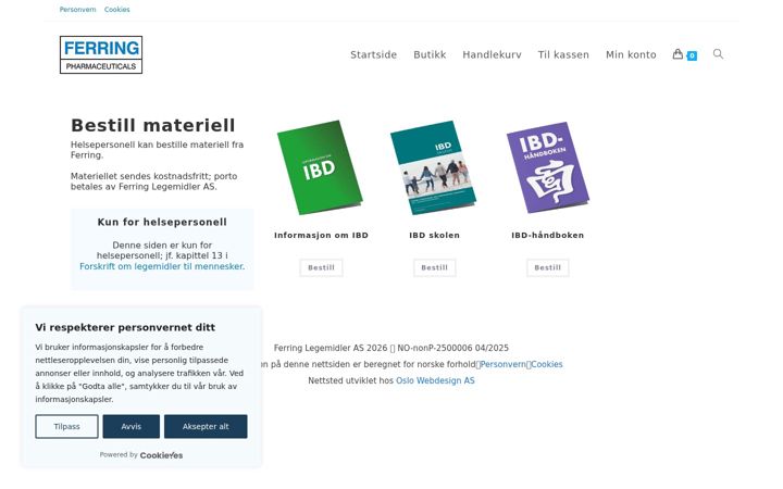 Screenshot di bestillmateriell.no