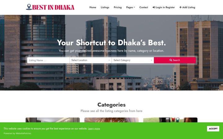 Screenshot of bestindhaka.com