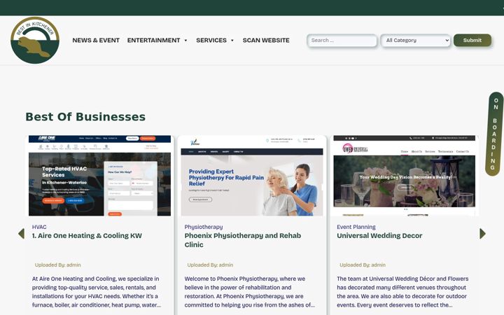 Screenshot of bestinkitchener.ca