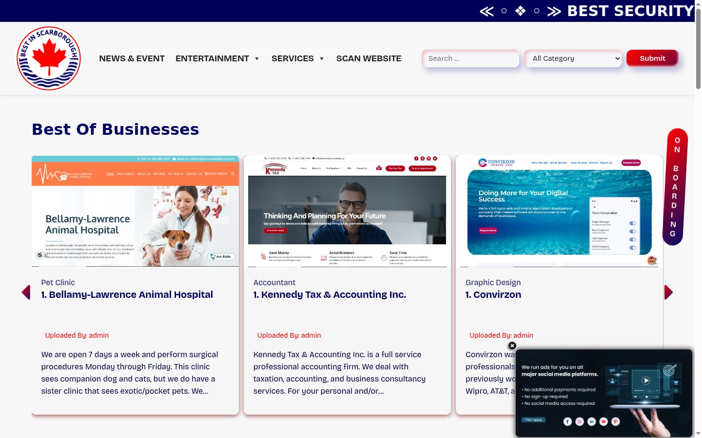 Screenshot del banner di consenso mostrato prima di qualsiasi interazione