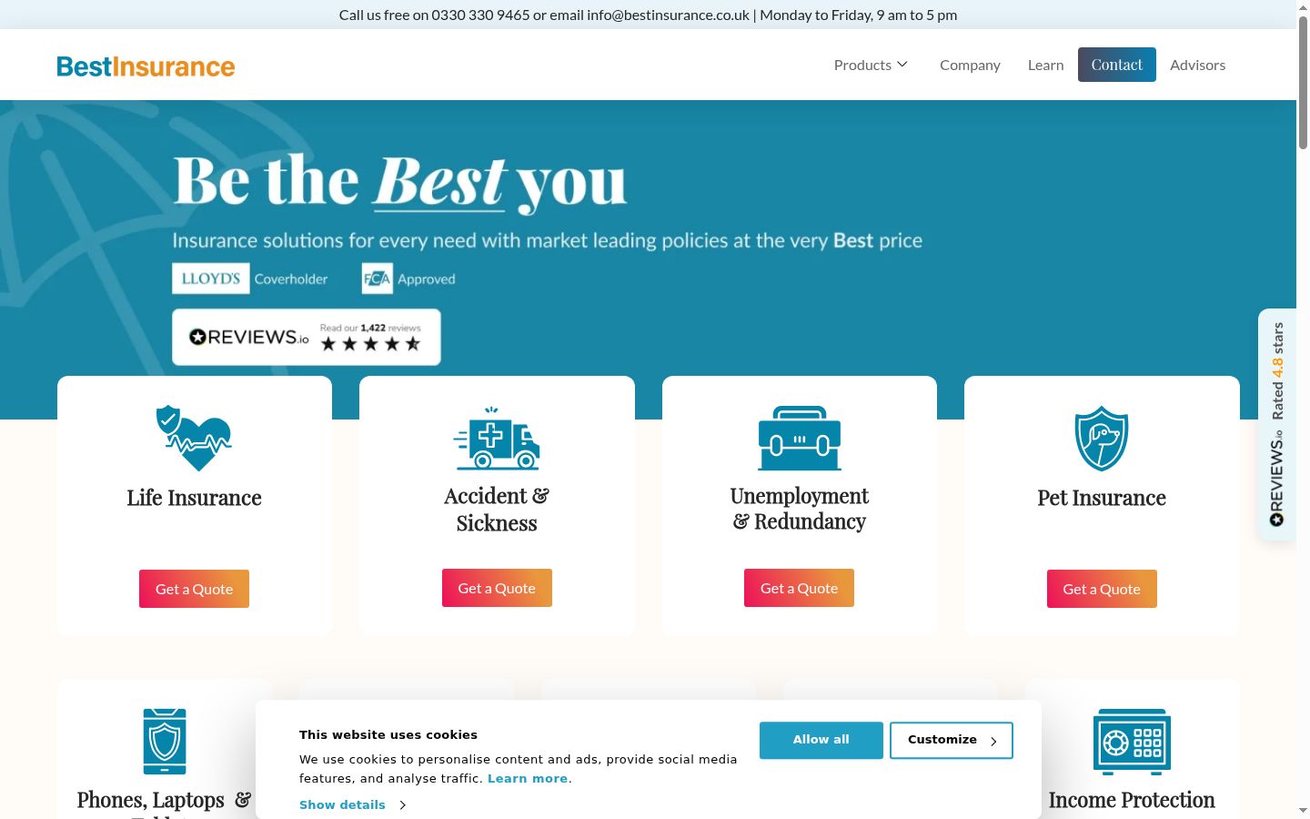 Screenshot of the consent banner shown before any interaction