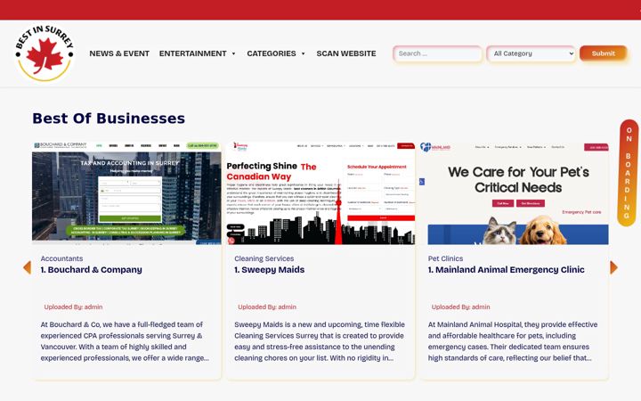 Screenshot of bestinsurrey.ca