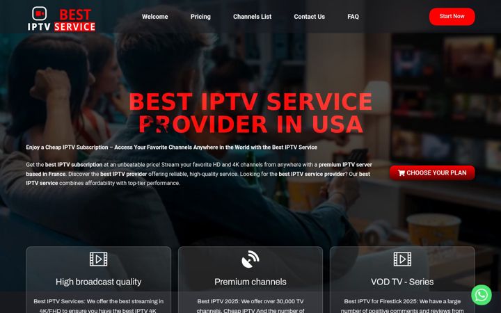 Screenshot of bestiptvservicetv.com