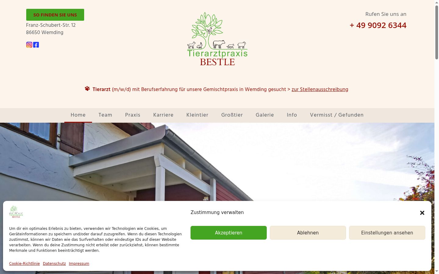 Screenshot of the consent banner shown before any interaction