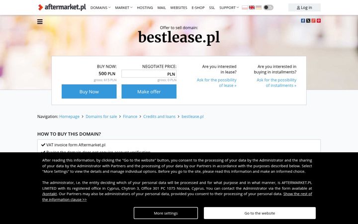 Ekrano kopija bestlease.pl