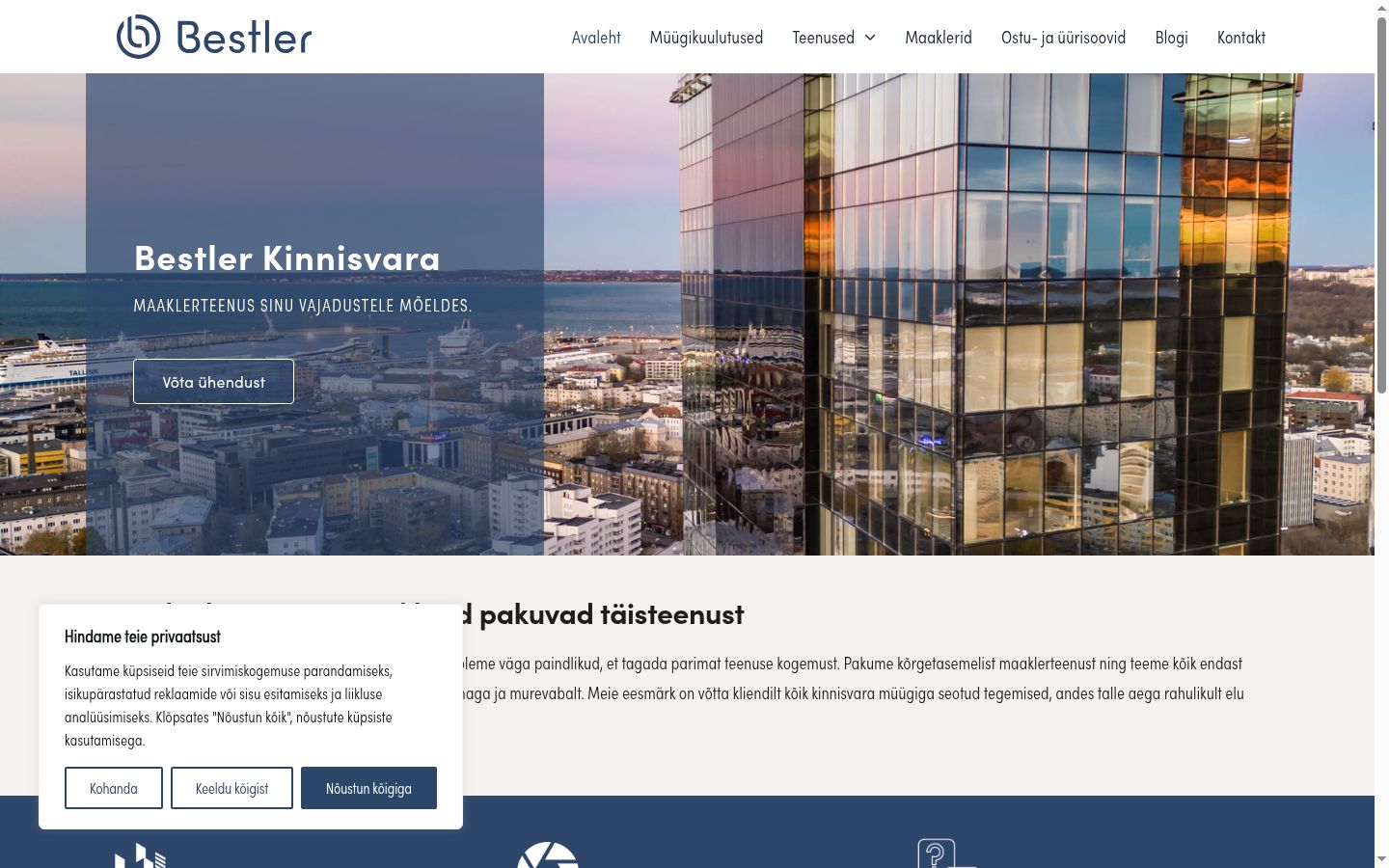 Screenshot des Einwilligungsbanners vor jeglicher Interaktion