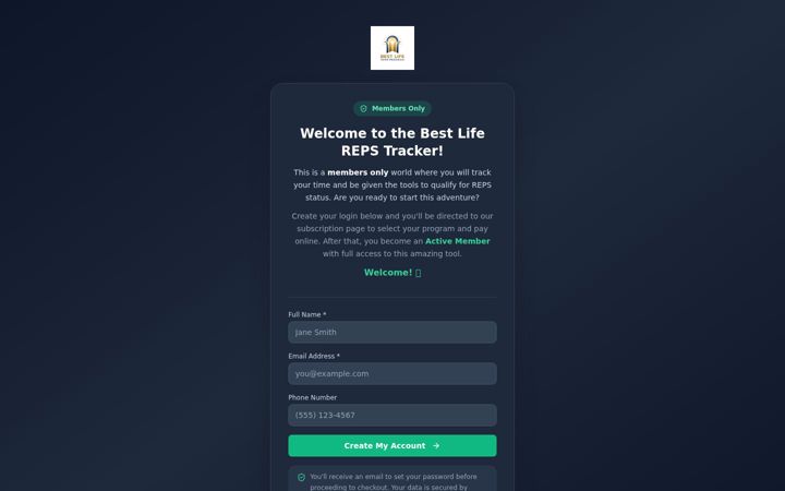 Screenshot of bestliferepstracker.com